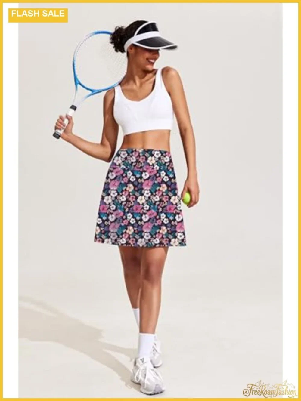 Women's High Waist Pleated Golf Skort with Pockets, Knee Length Athletic Tennis